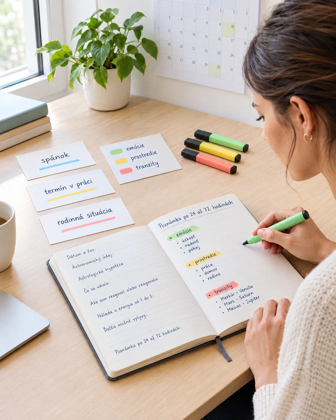 person reviewing journal notes and alternative explanations