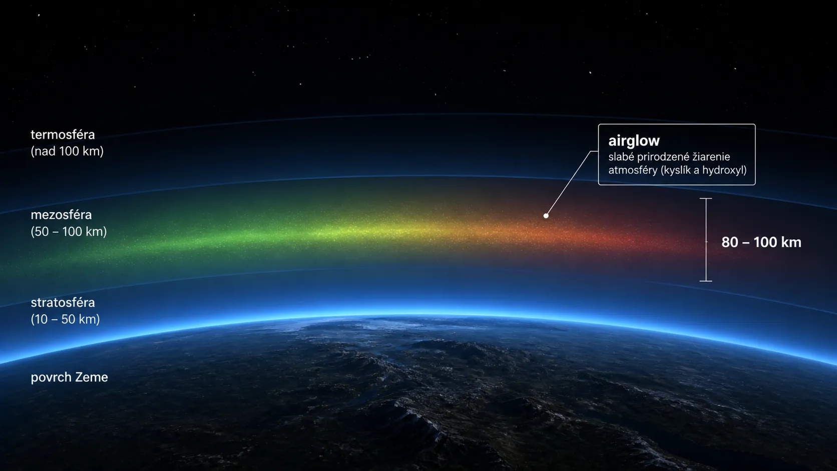 glowing layers of Earth's night atmosphere