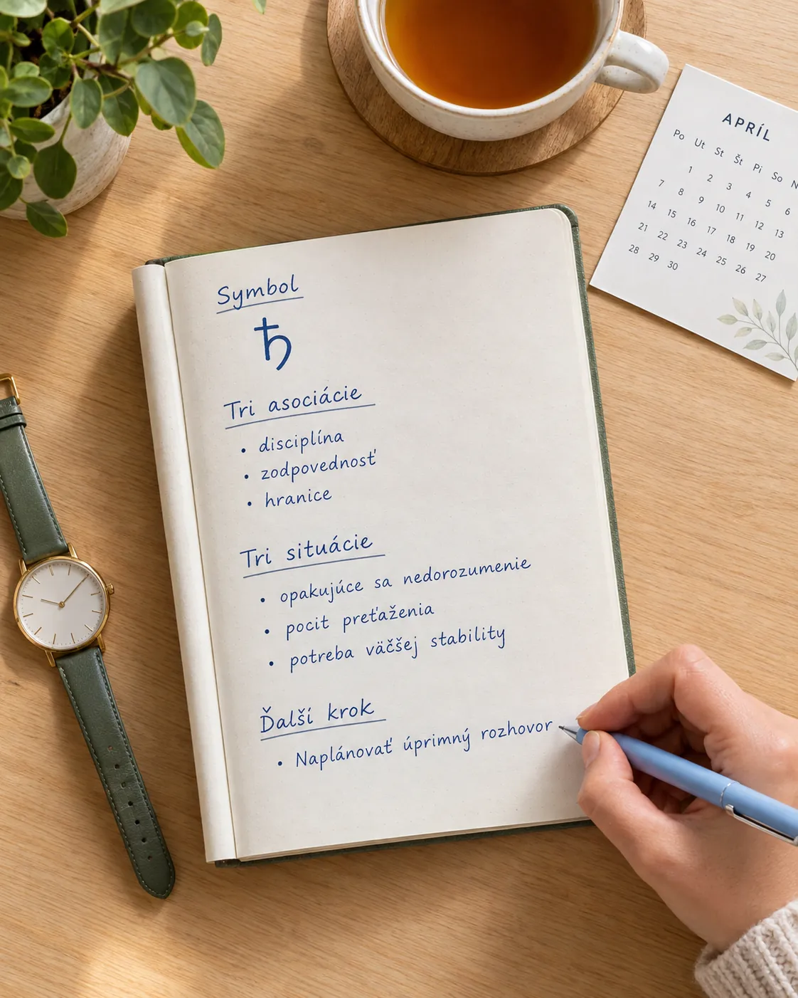 weekly reflection journal with astrology symbols and practical action plan