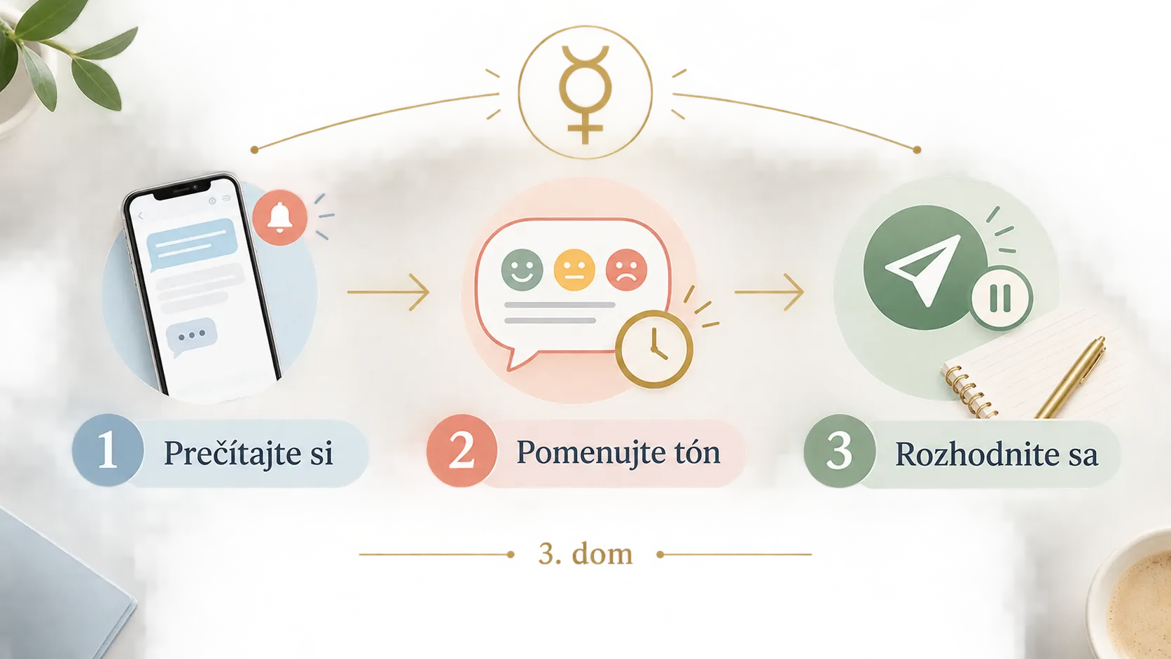 editorial infographic of a mindful online response process