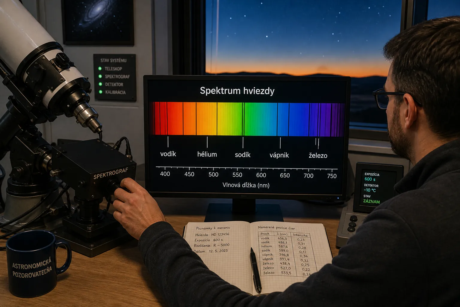 prism splitting starlight into a stellar spectrum