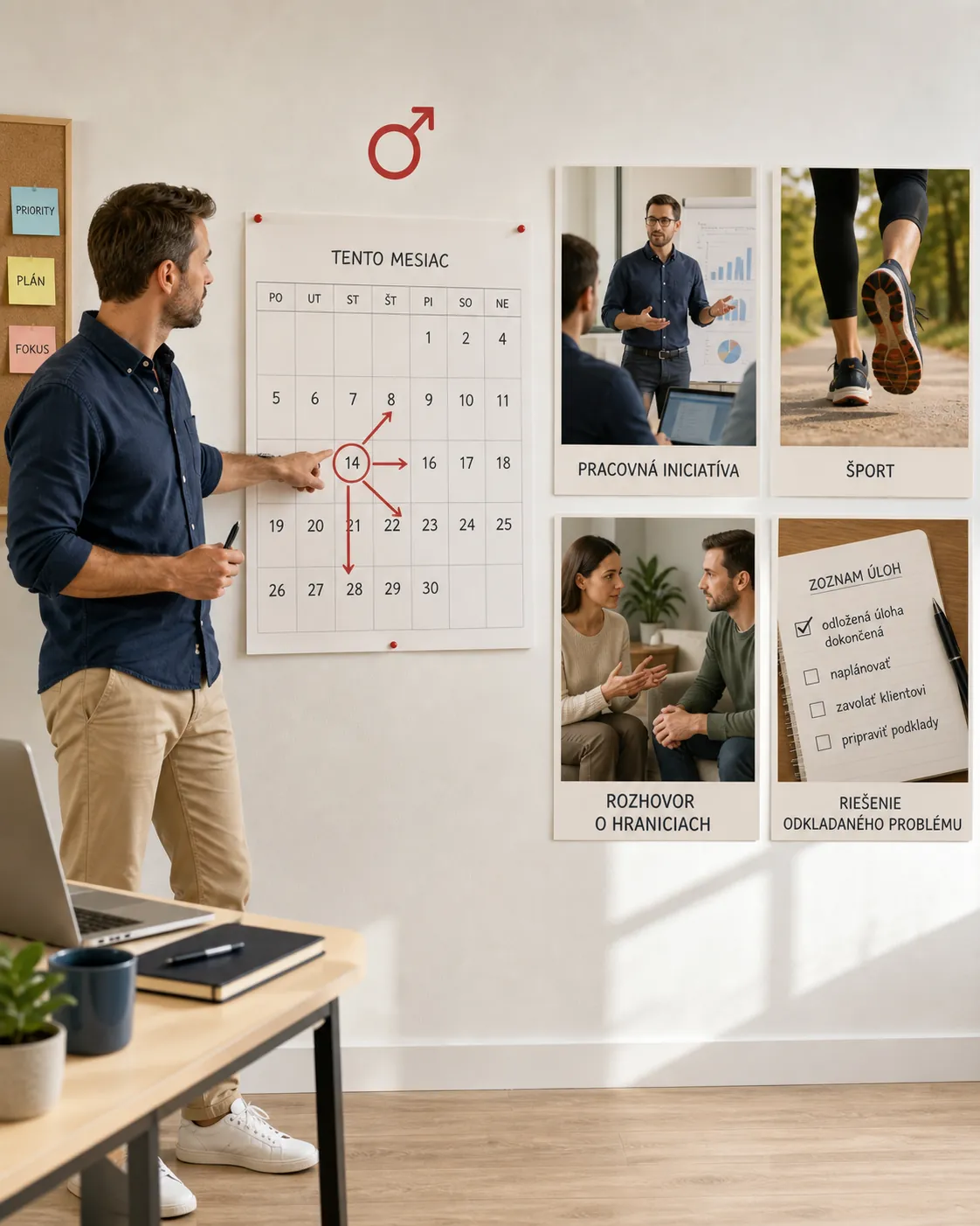 person comparing possible paths on a calendar