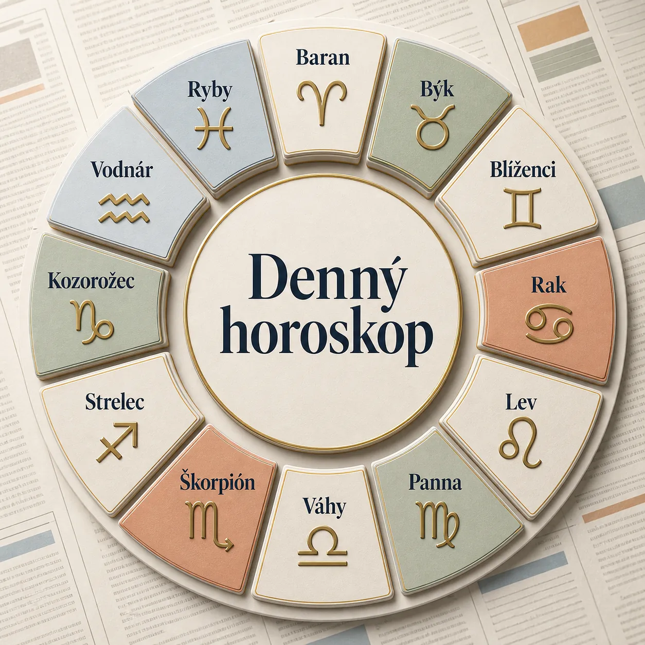 zodiac signs arranged as a clear newspaper horoscope system