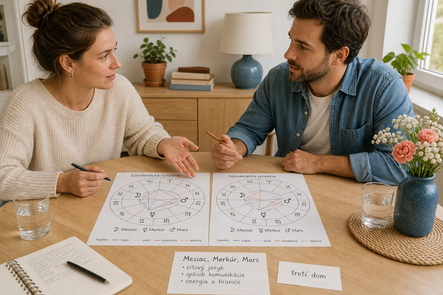 siblings discussing a family relationship map
