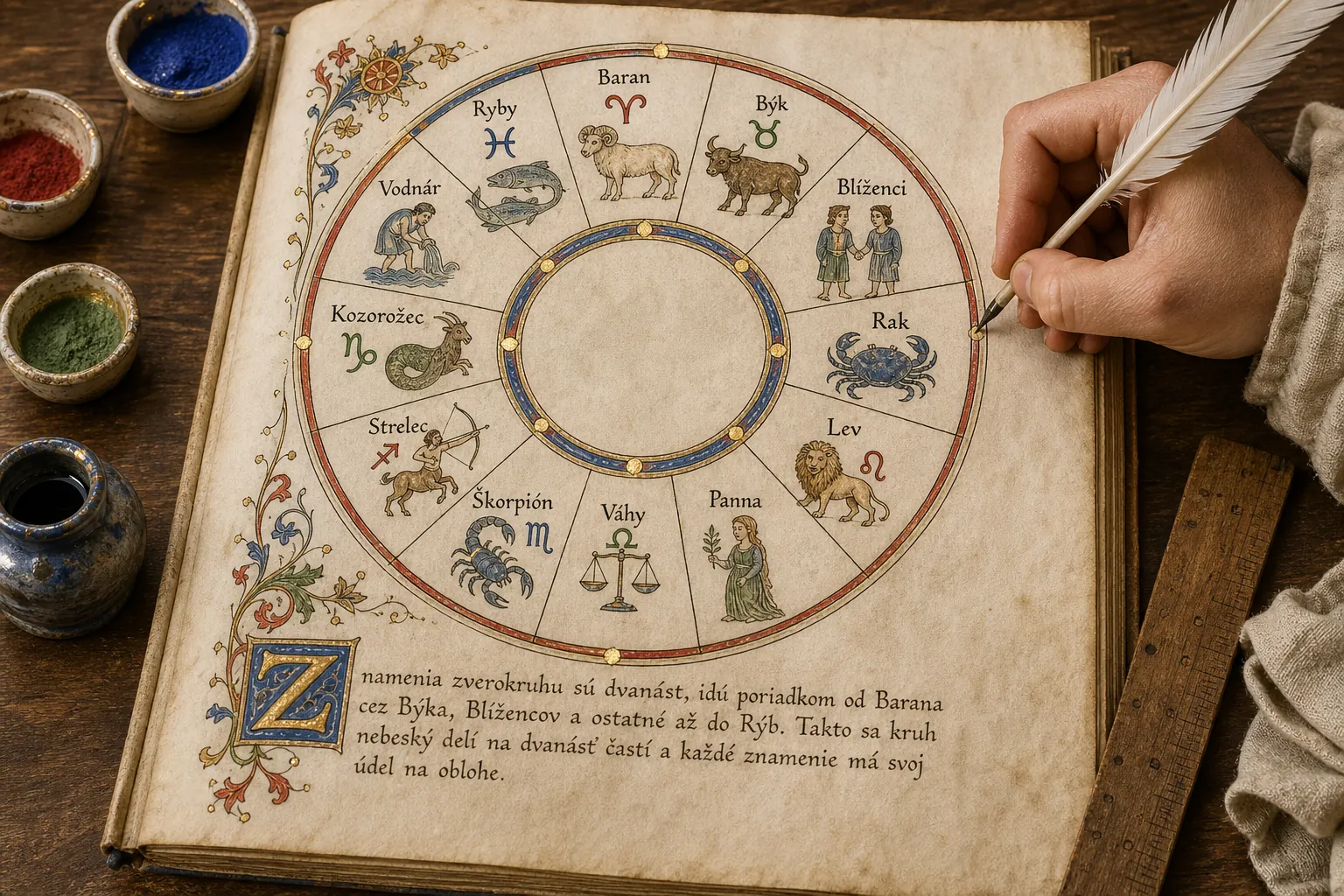 medieval manuscript astrology diagram