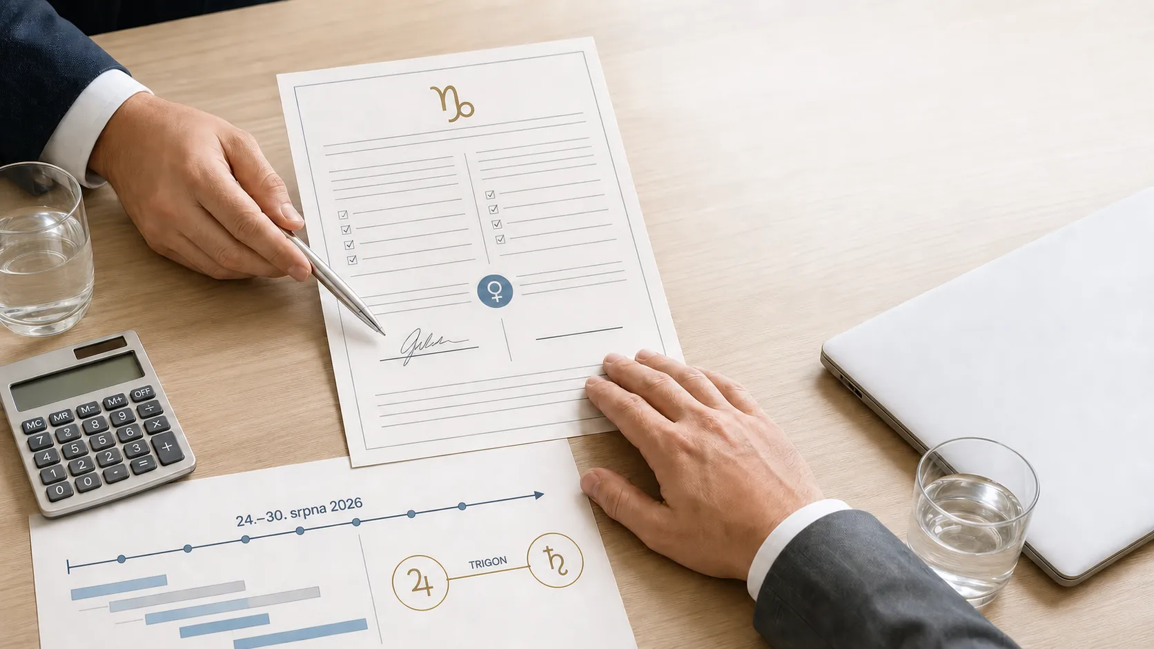 Capricorn professional closing a balanced business agreement