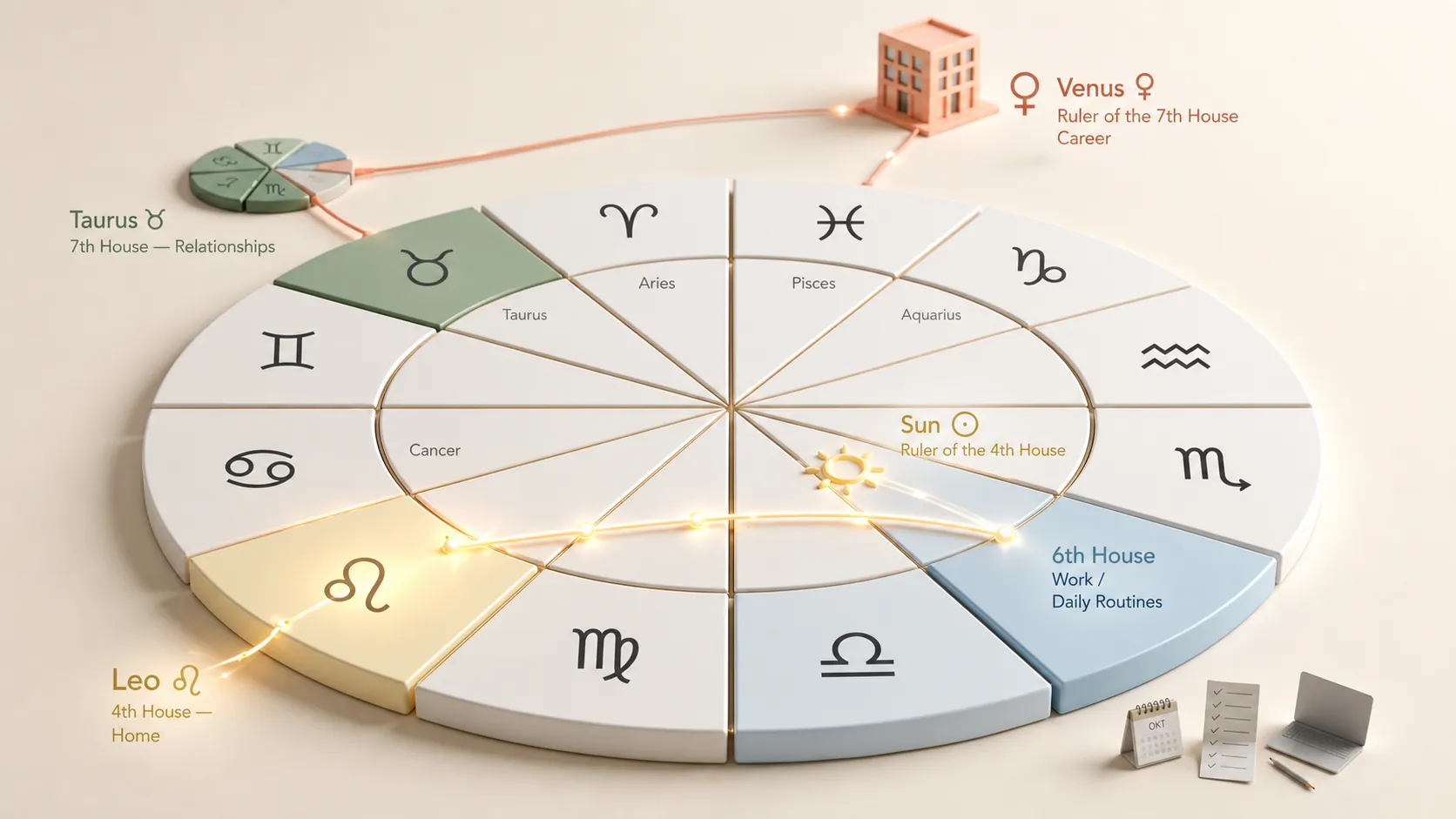 three-dimensional natal chart pathways linking home work and relationships