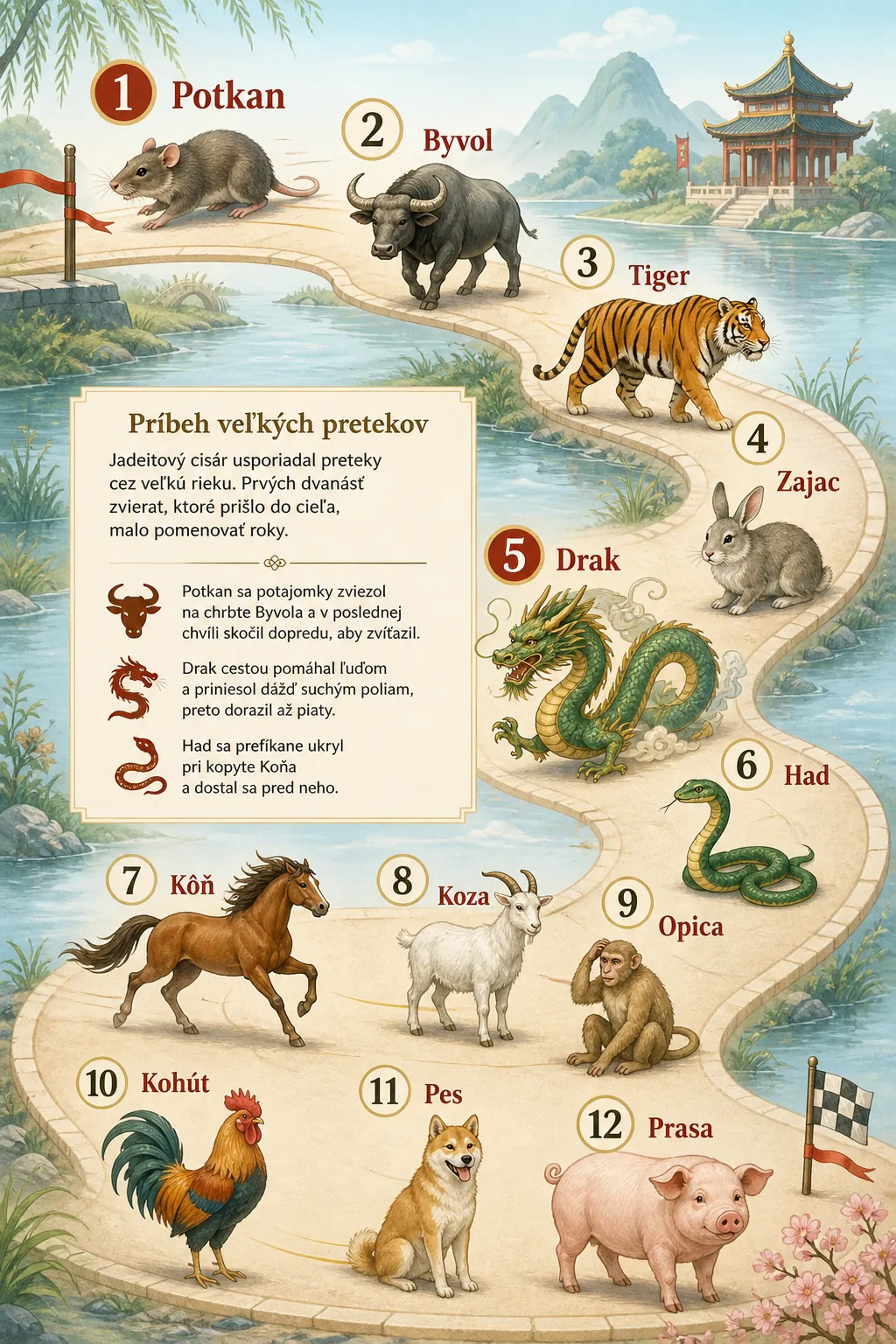 complete Chinese zodiac animal cycle infographic