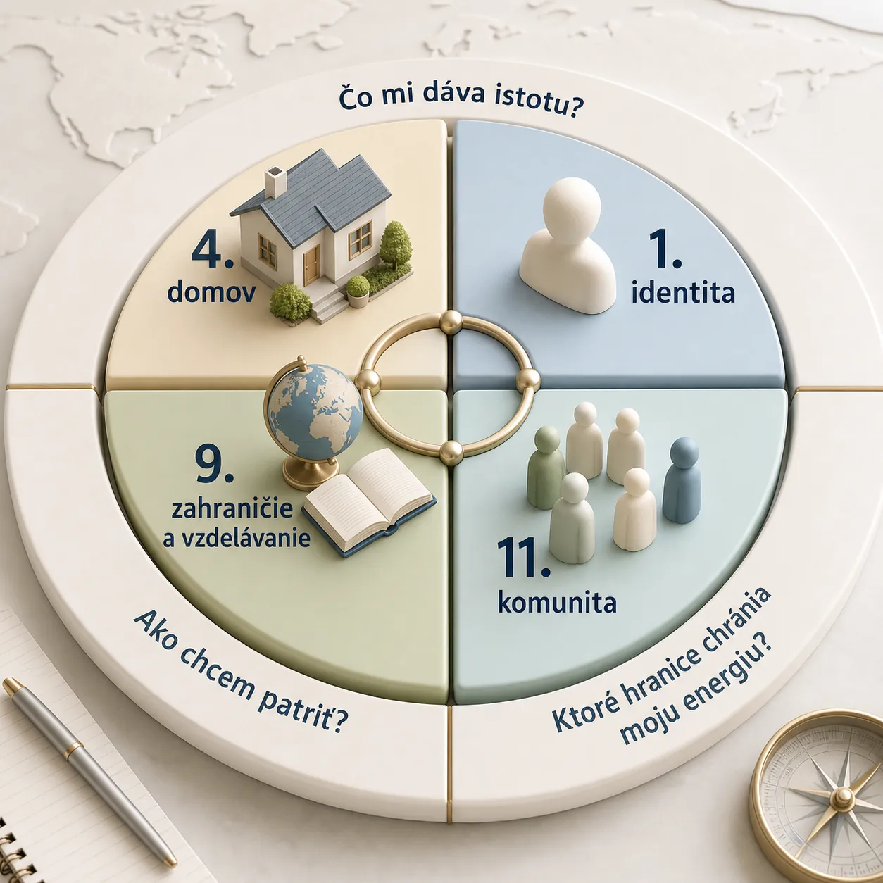 bright 3d model connecting home identity travel and community