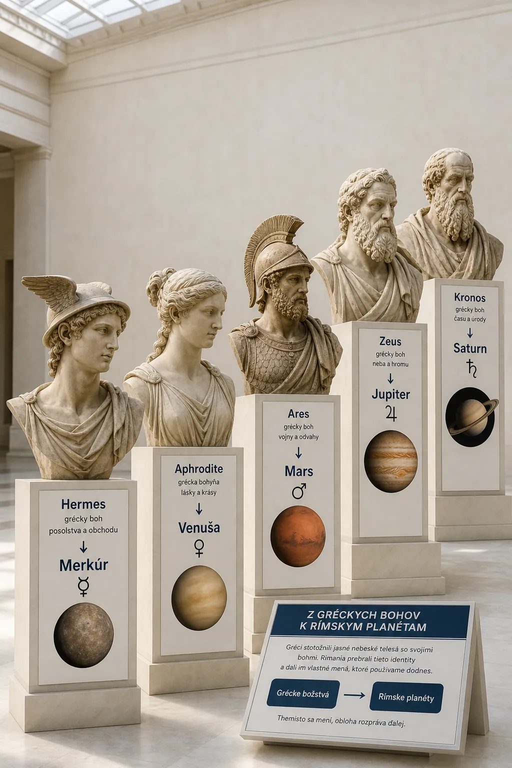 Roman gods and the five visible planets they named