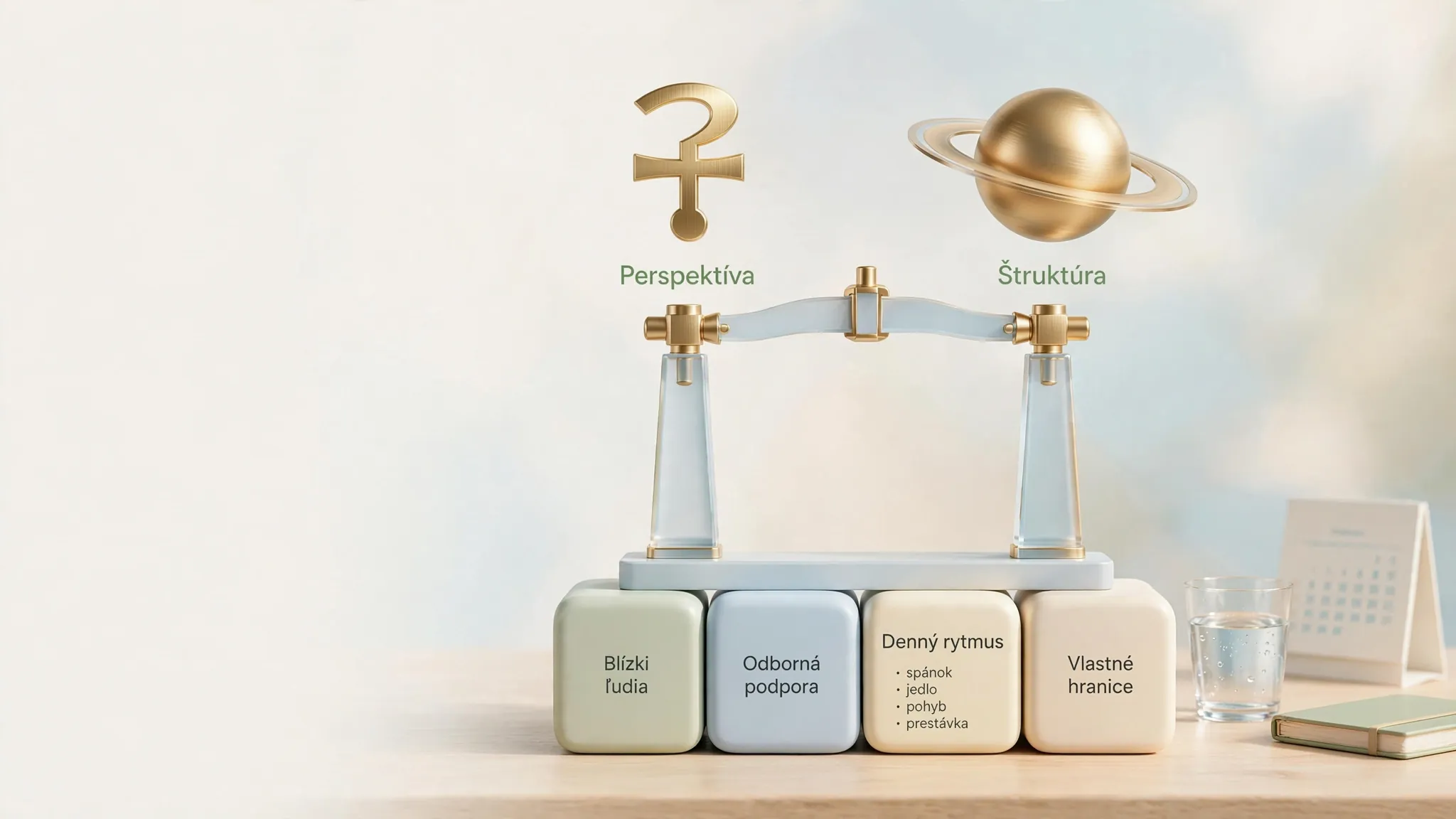 balanced support system with astrology symbols and daily routines