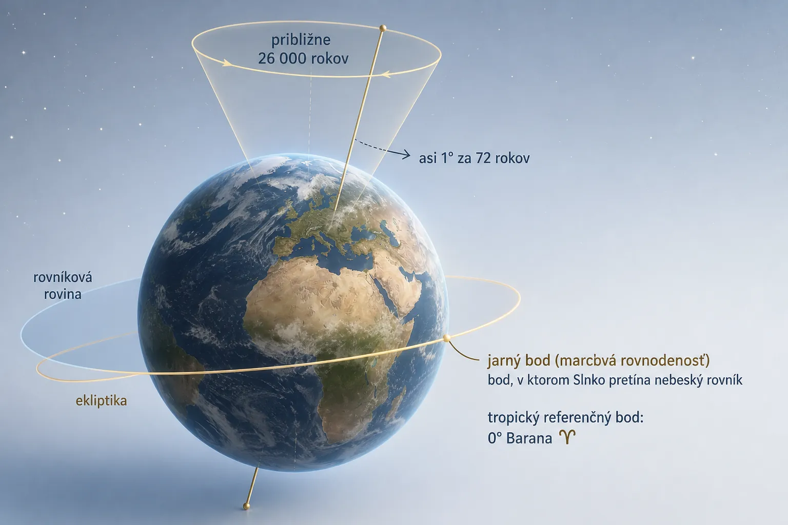 earth axis precession and shifting equinox point