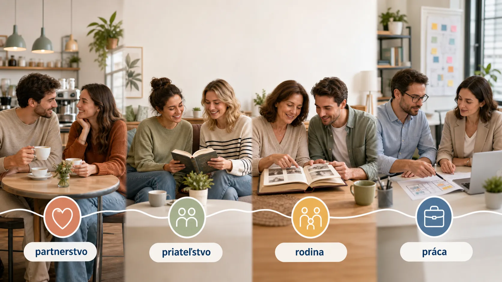 friends colleagues and relatives connected through different relationship dynamics