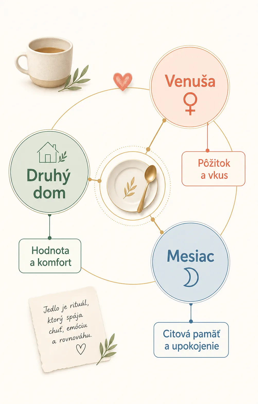editorial infographic connecting pleasure emotional comfort and eating rituals
