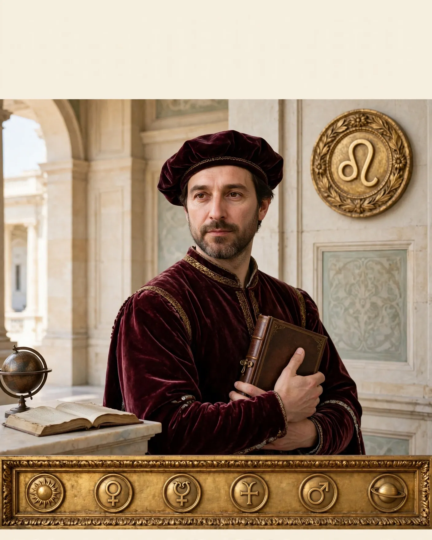 renaissance court portrait with zodiac medallion