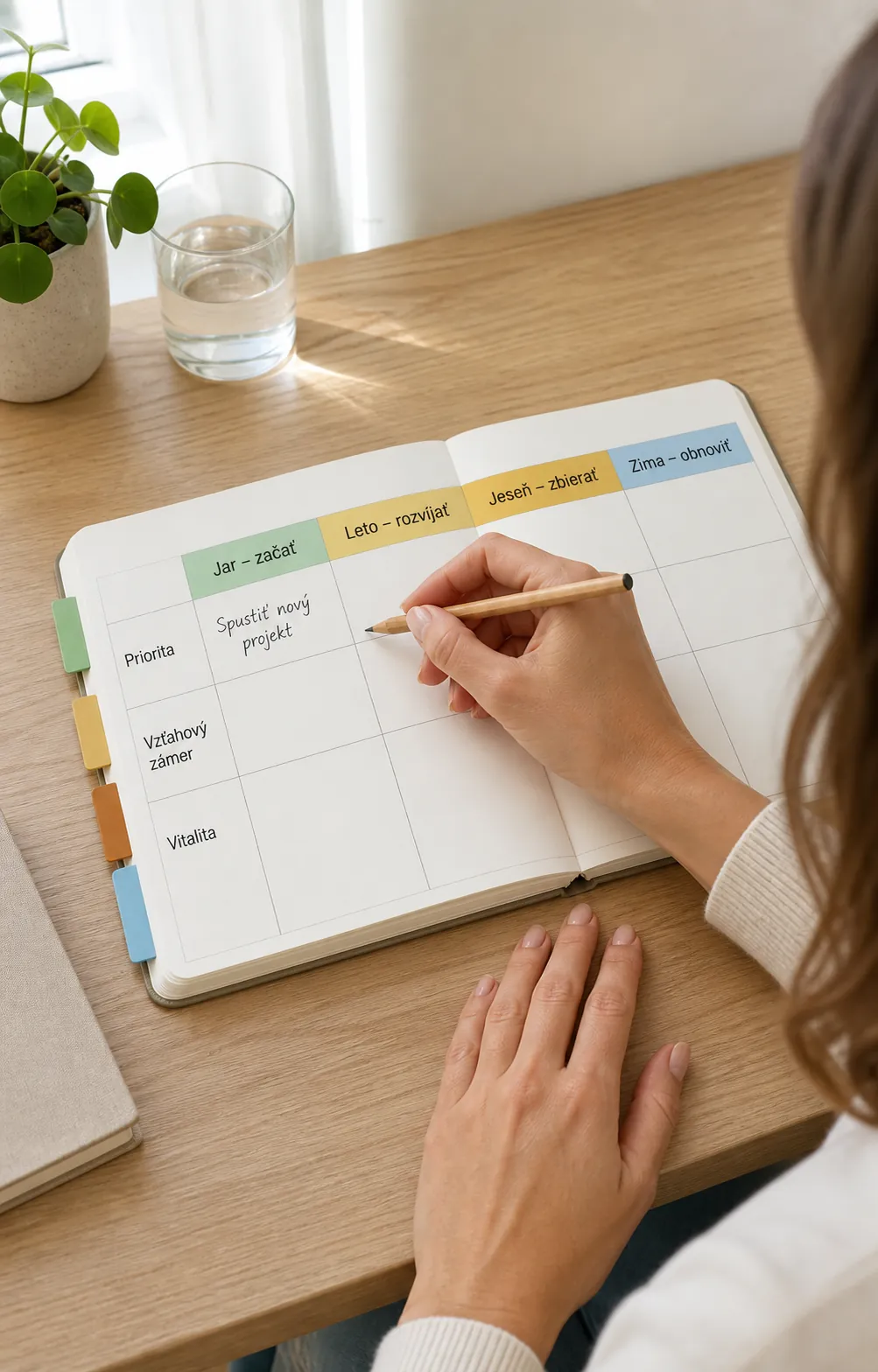 seasonal planning ritual at a bright desk
