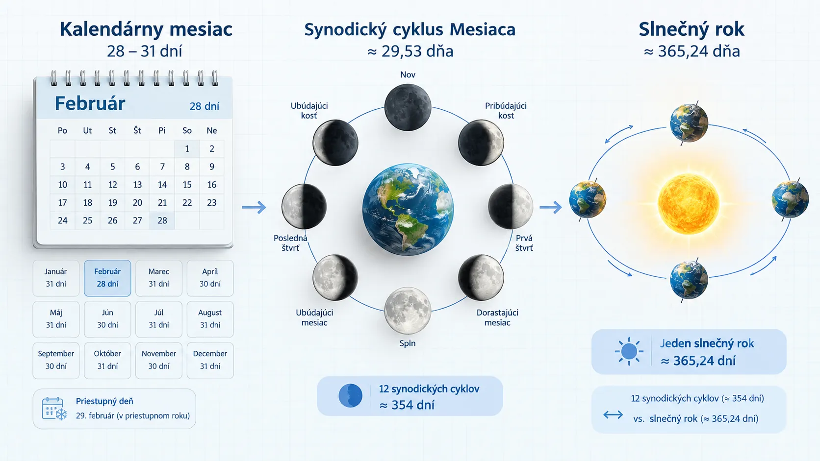 comparison of calendar months lunar phases and solar year