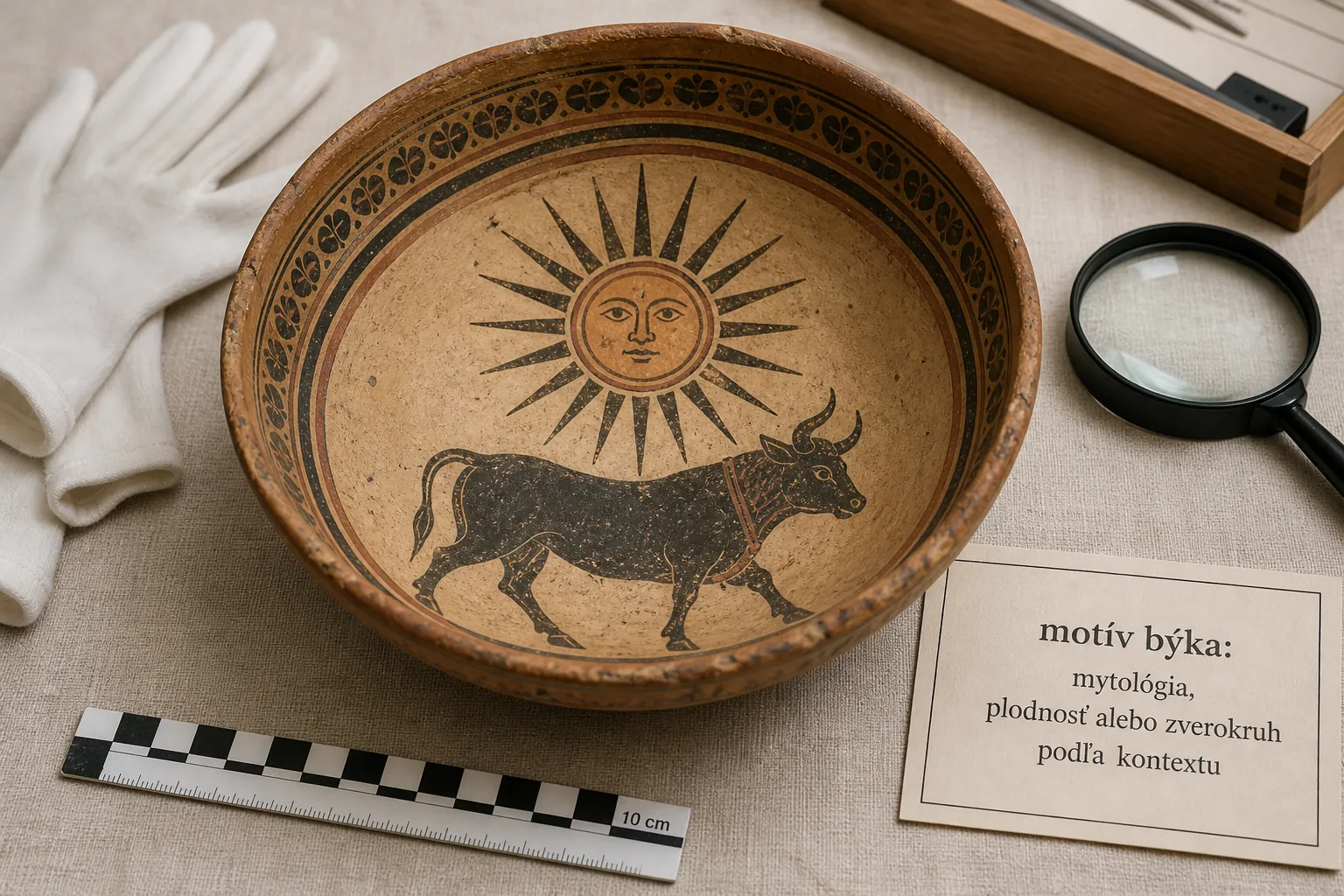 ancient ceramic bowl with celestial and zodiac motifs