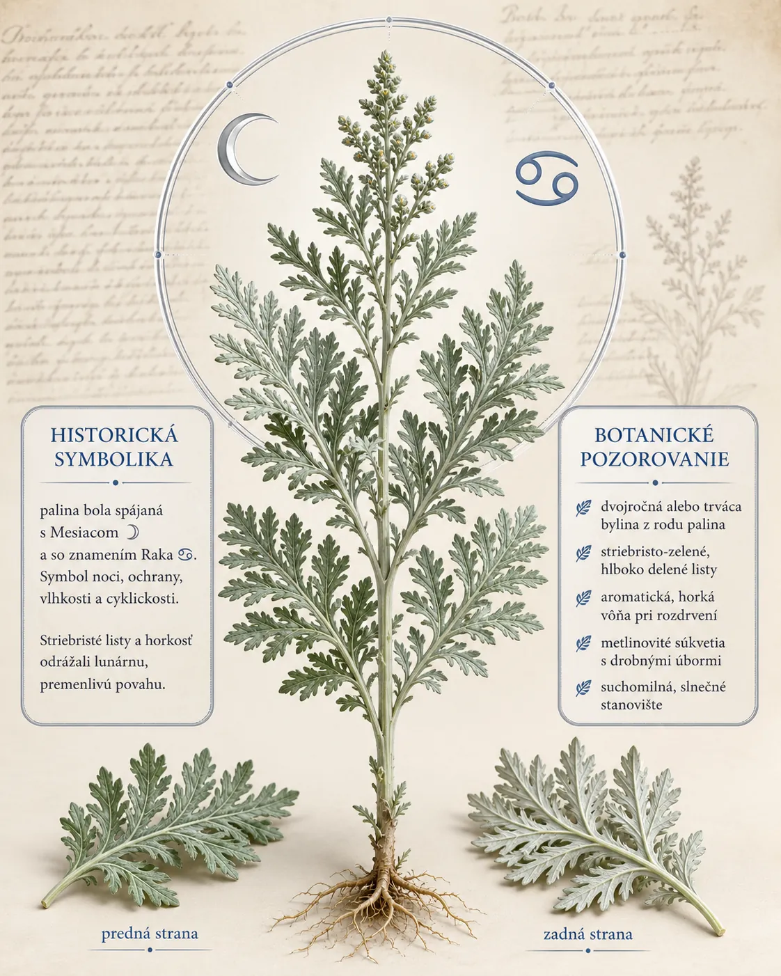 moon-associated wormwood botanical study with historical manuscript details