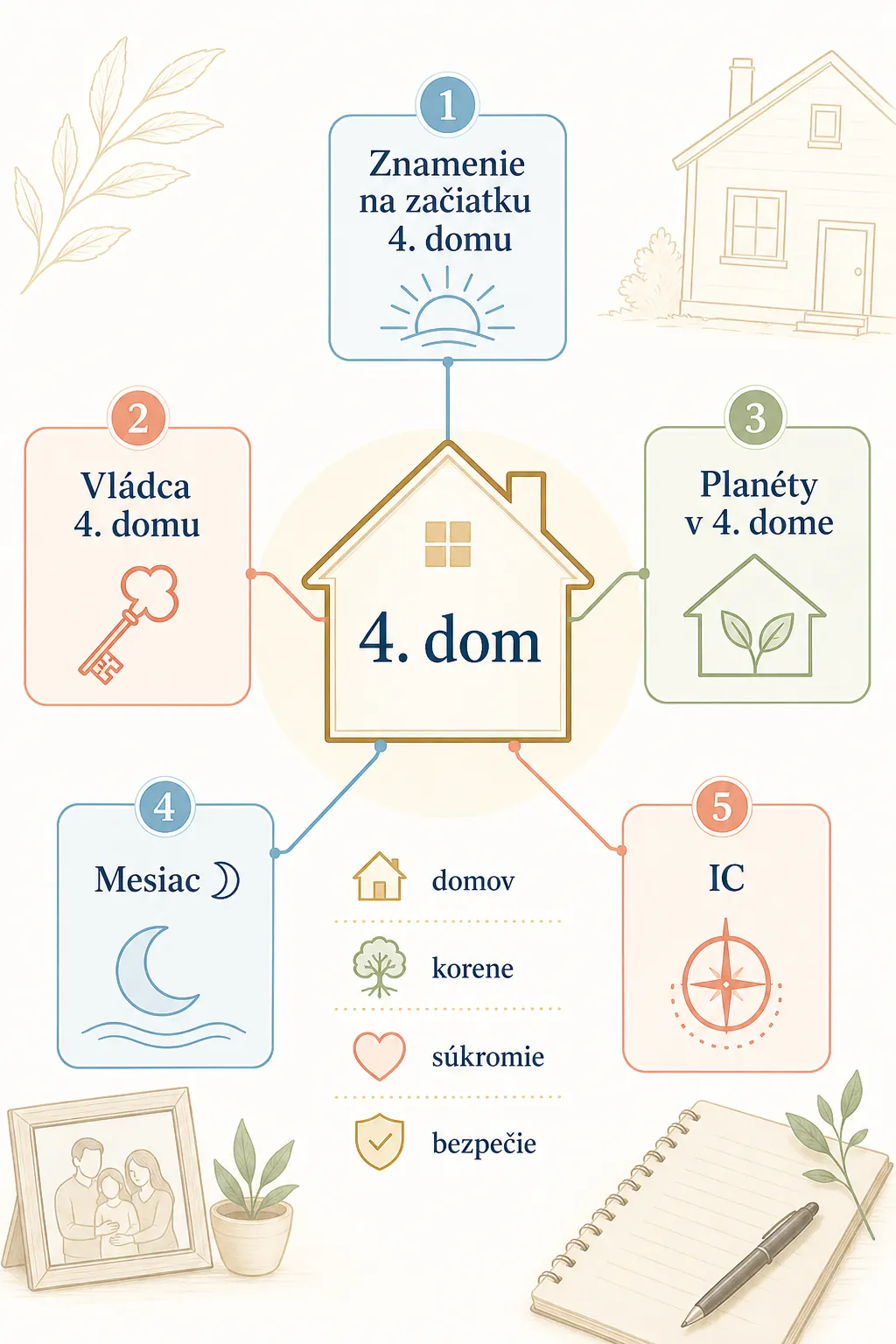 fourth house reading map with IC Moon ruler and planets