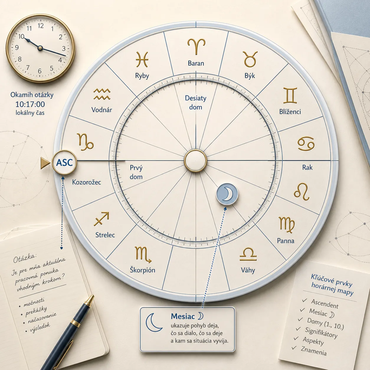 horary astrology chart for a focused question