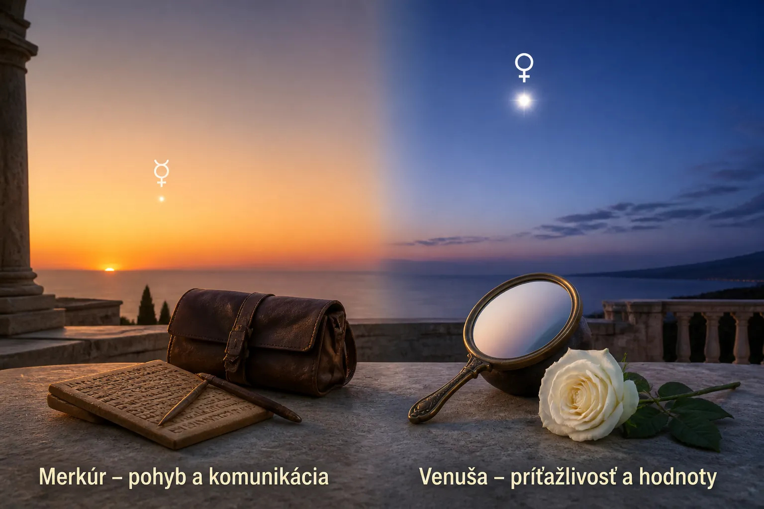 observable traits and mythological meanings of Mercury and Venus