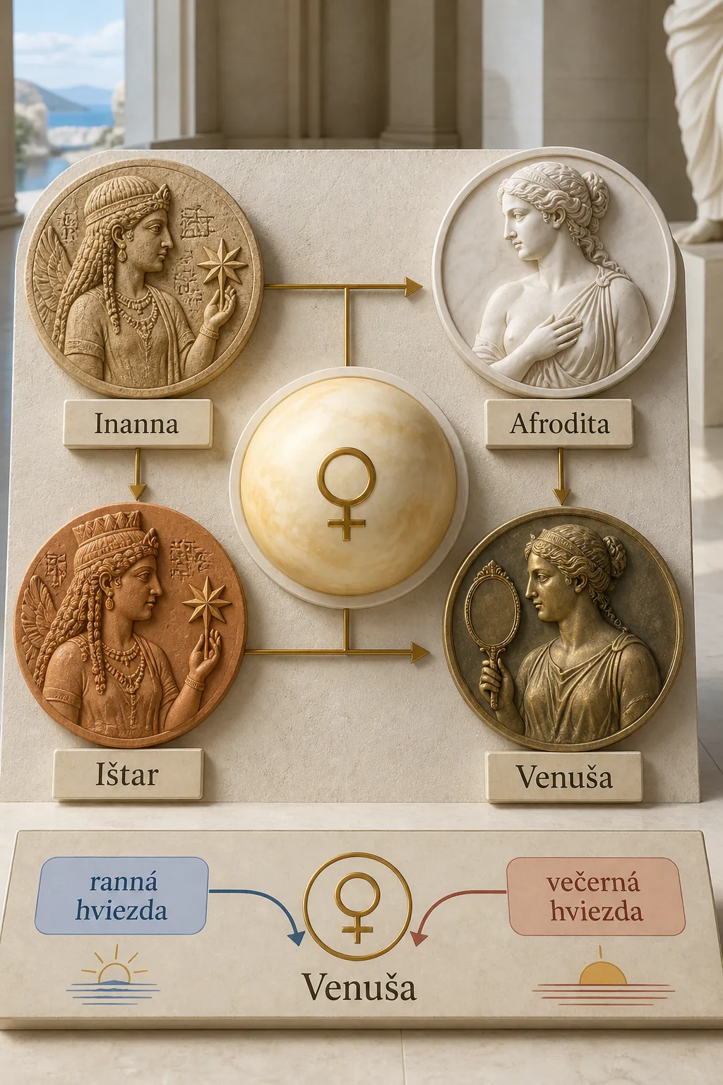 evolution of Venus from Inanna through Aphrodite to Roman Venus