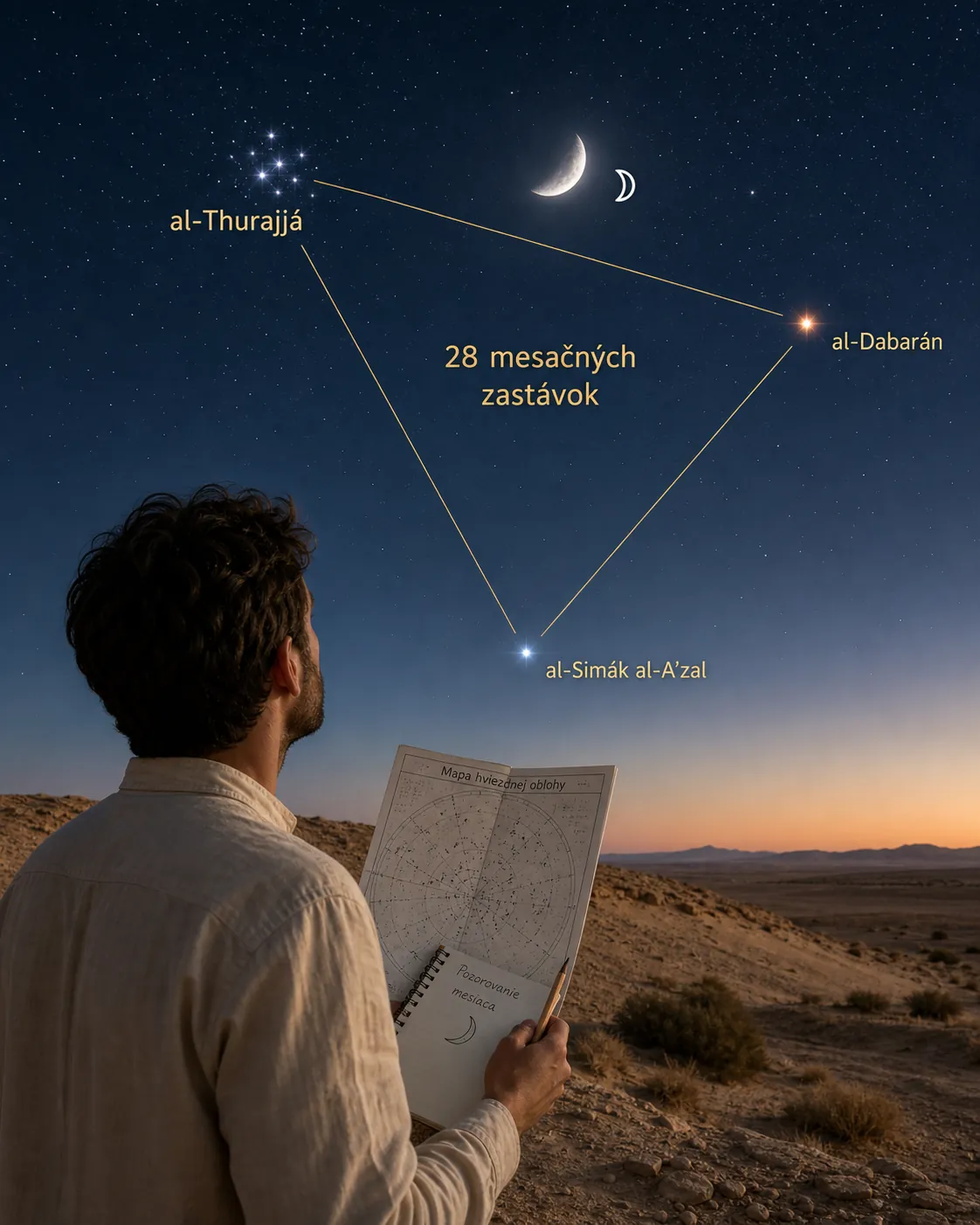 moon crossing the 28 Arabic lunar mansions
