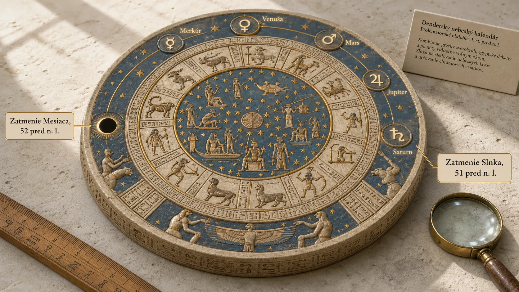 ancient Egyptian celestial calendar with eclipse markers
