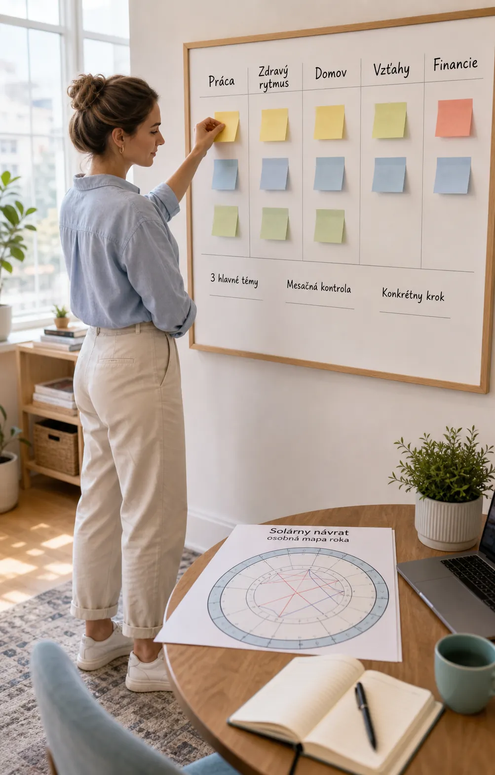 person planning a year with a solar return chart