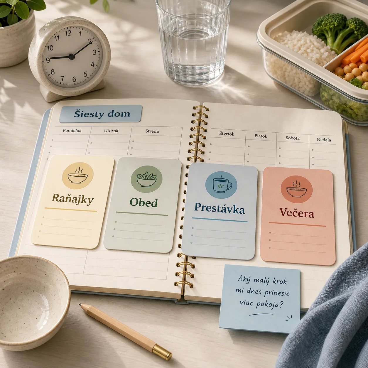 weekly meal rhythm planner inspired by the sixth house