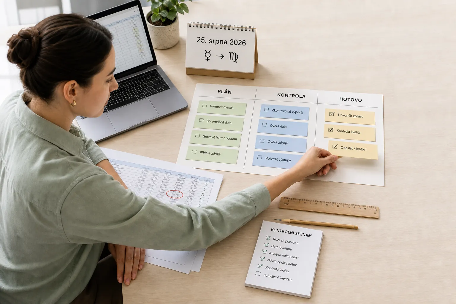 Virgo professional organizing a complex project with precision