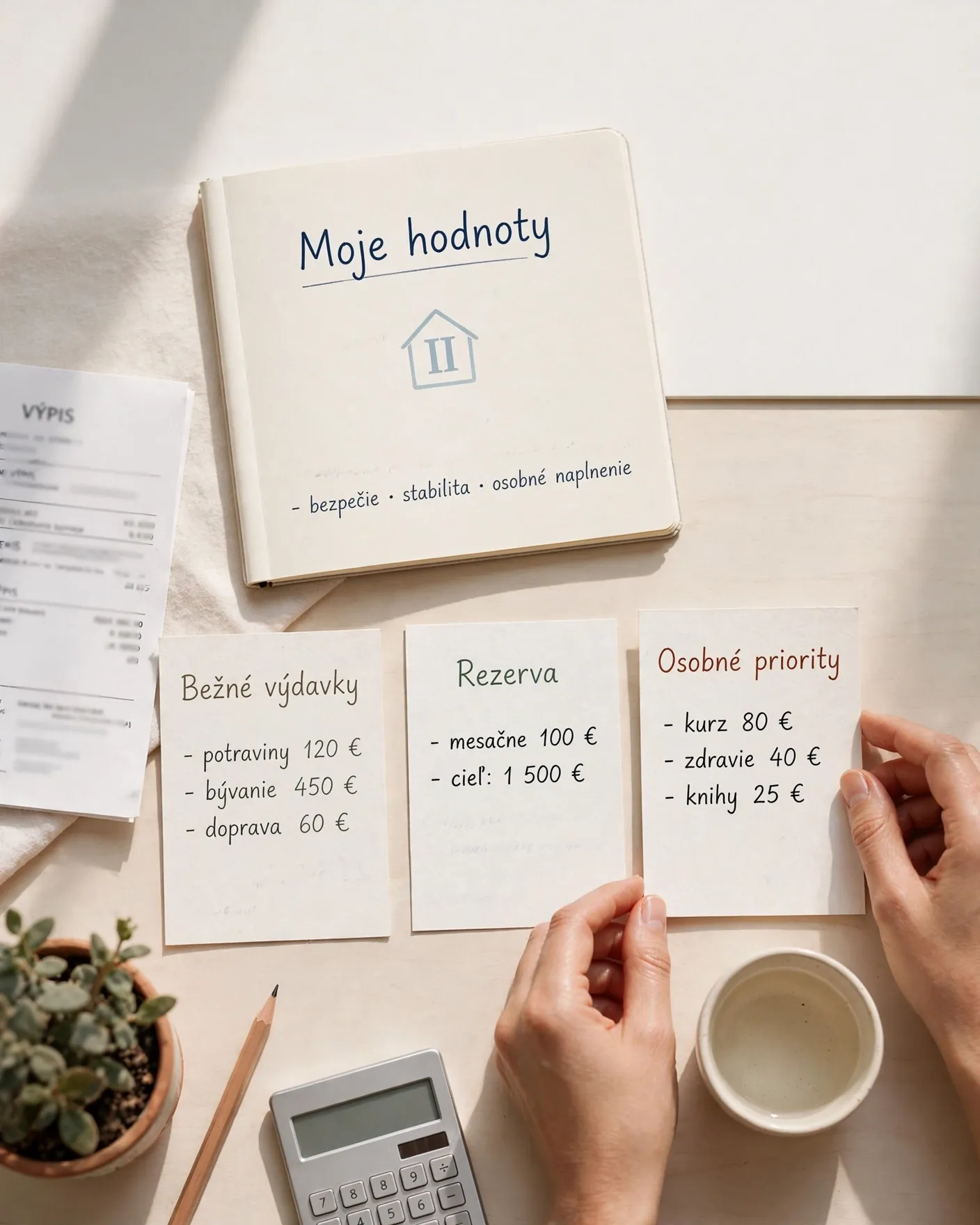 personal budgeting and values reflection