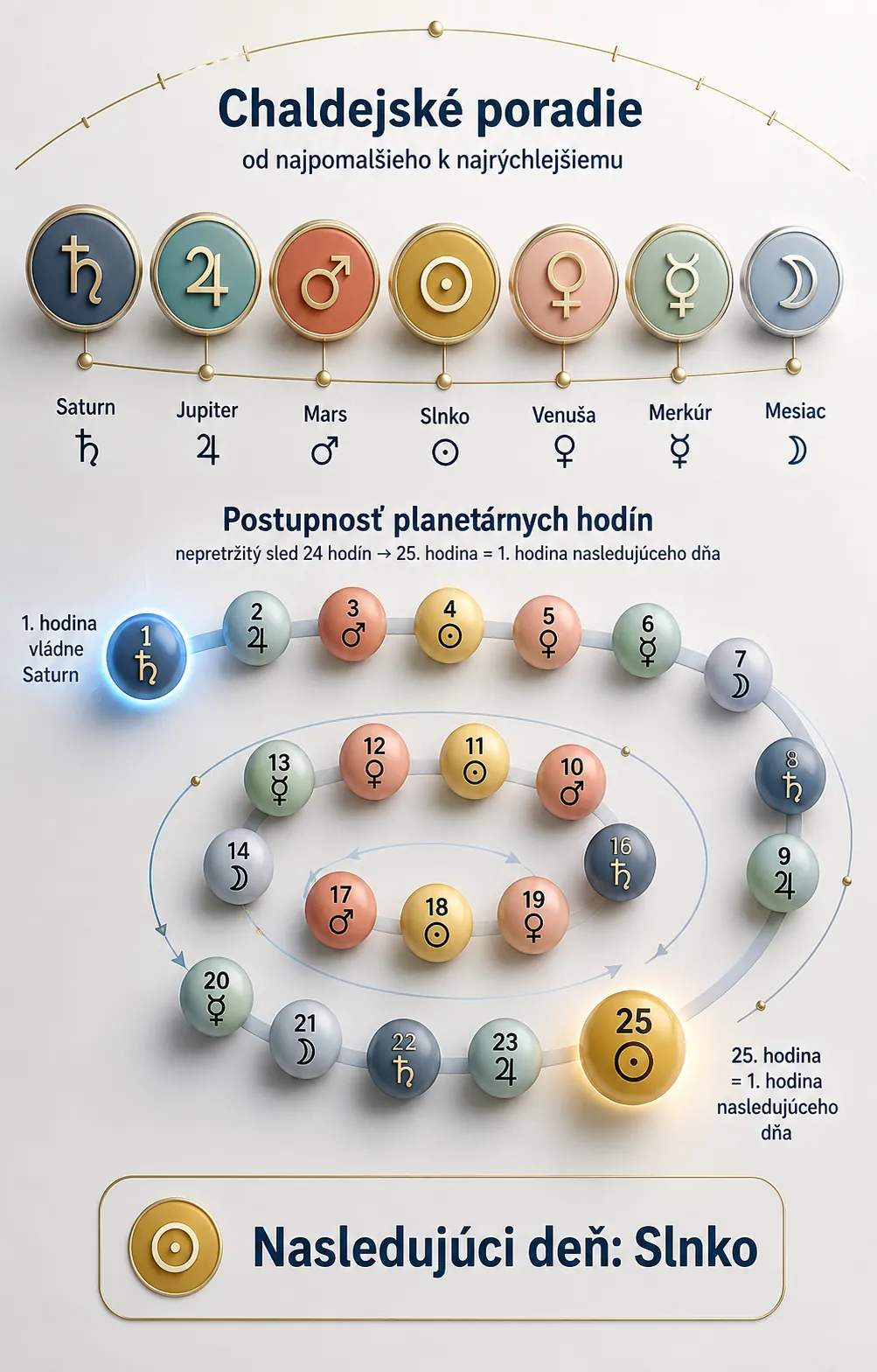 Chaldean order and planetary hour sequence