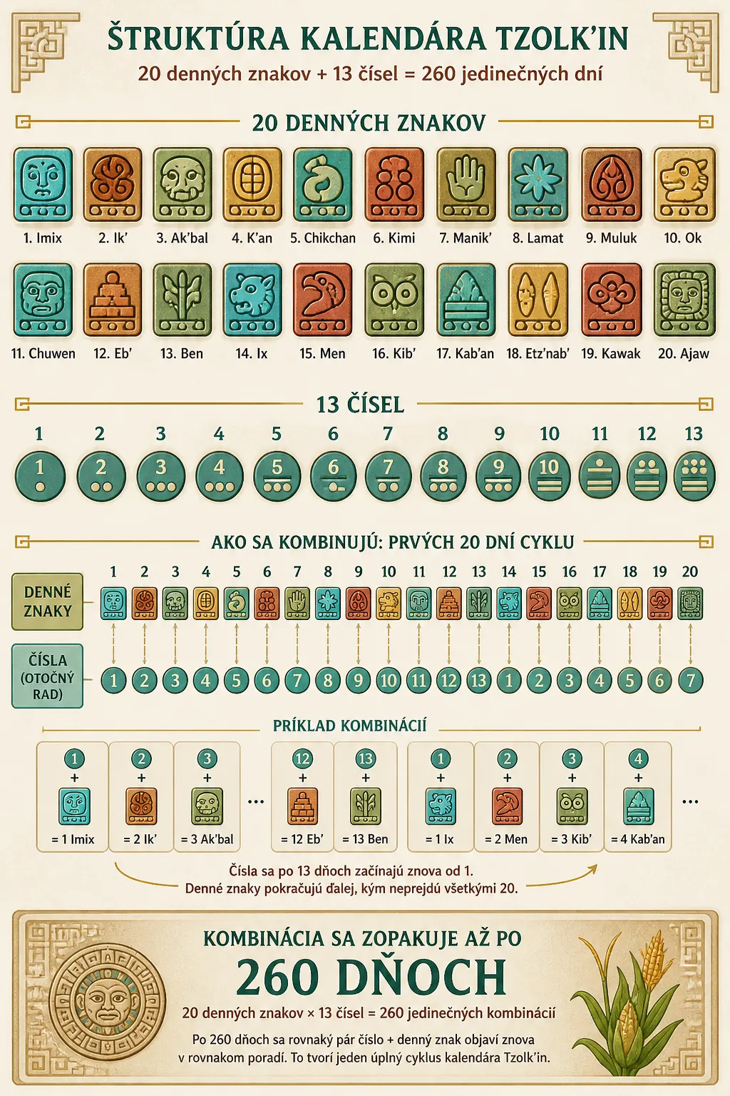 260-day Tzolkin calendar structure