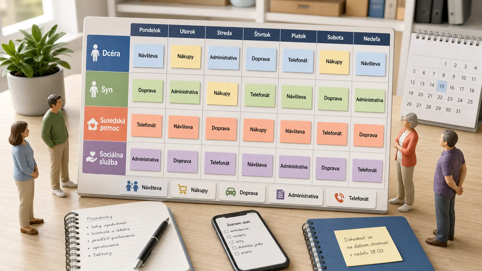 shared family care schedule with clear responsibilities