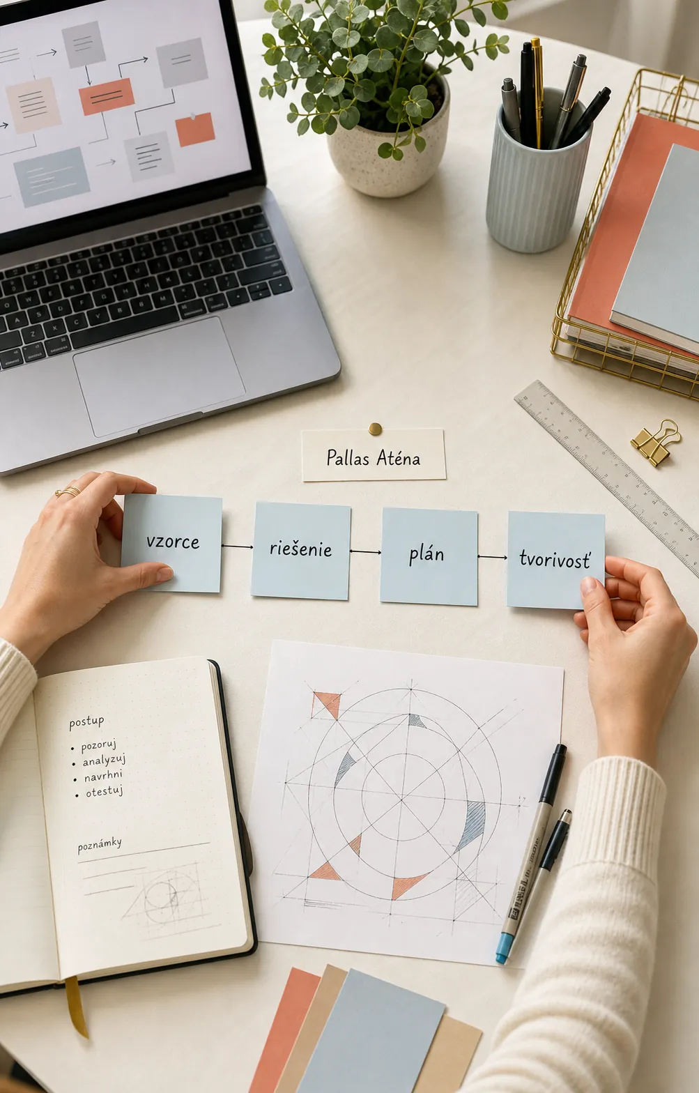 creative strategic planning at a bright work desk