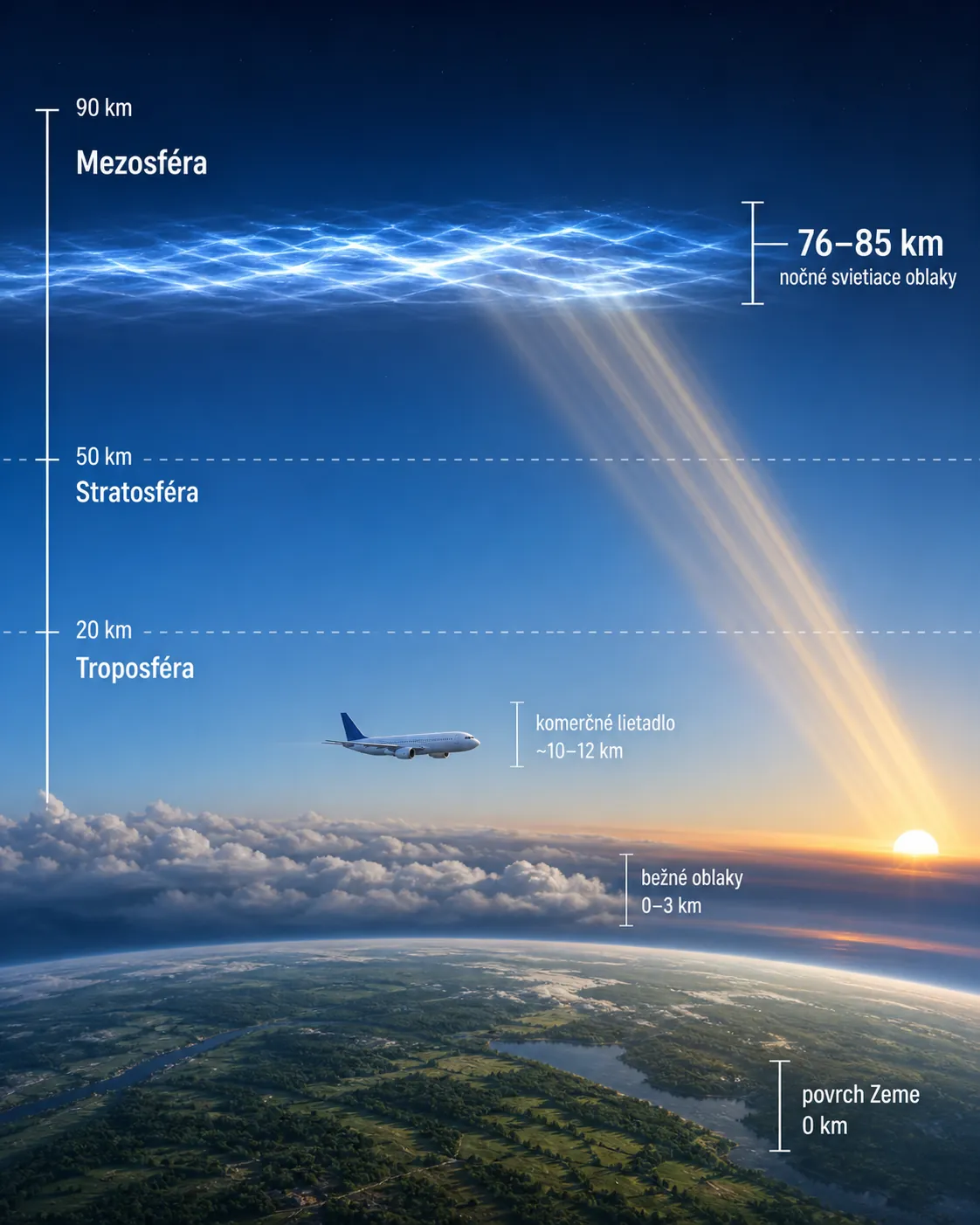 mesosphere layers and noctilucent cloud altitude