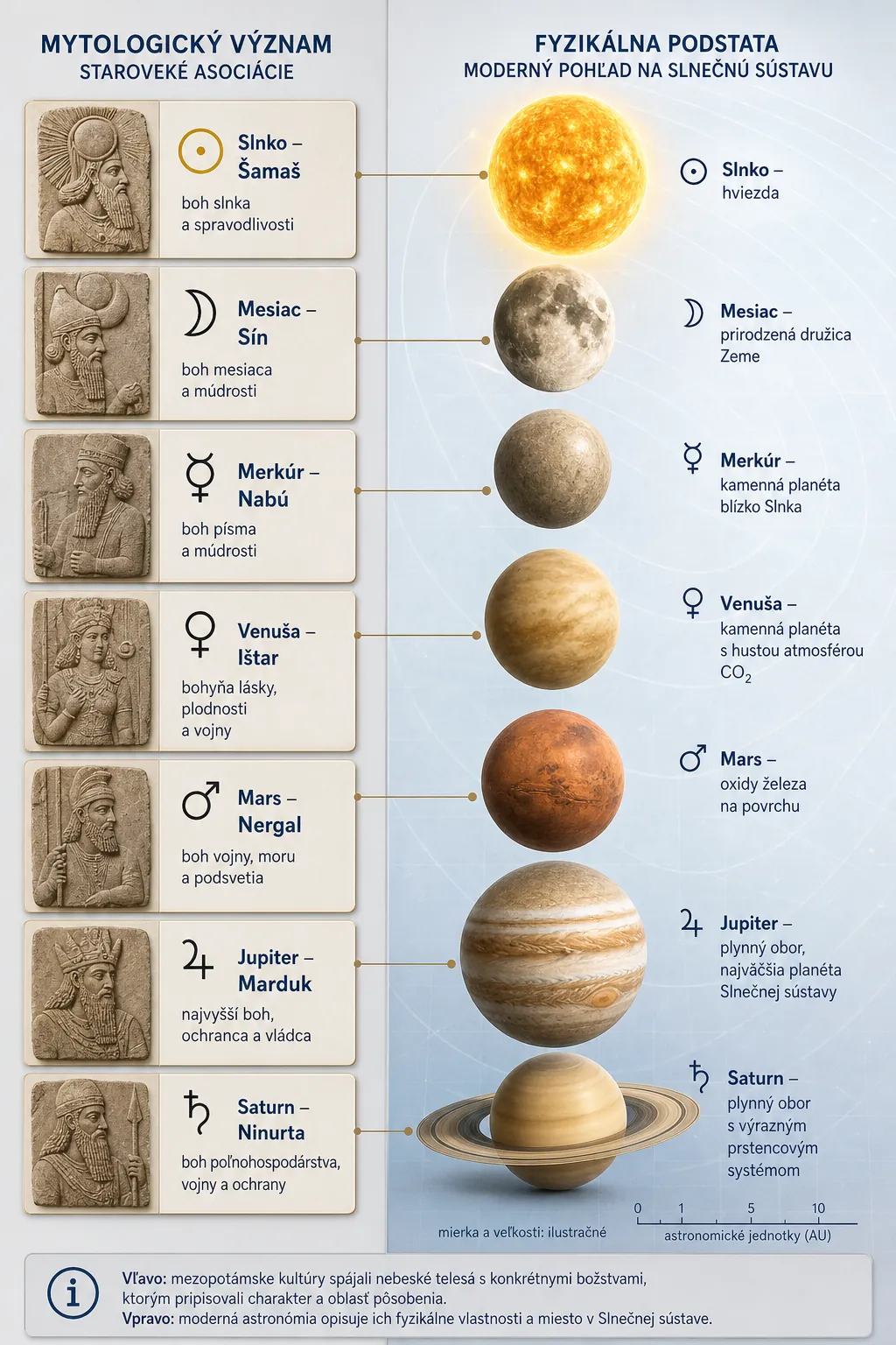 comparison of mythological planetary meanings and physical Solar System structure