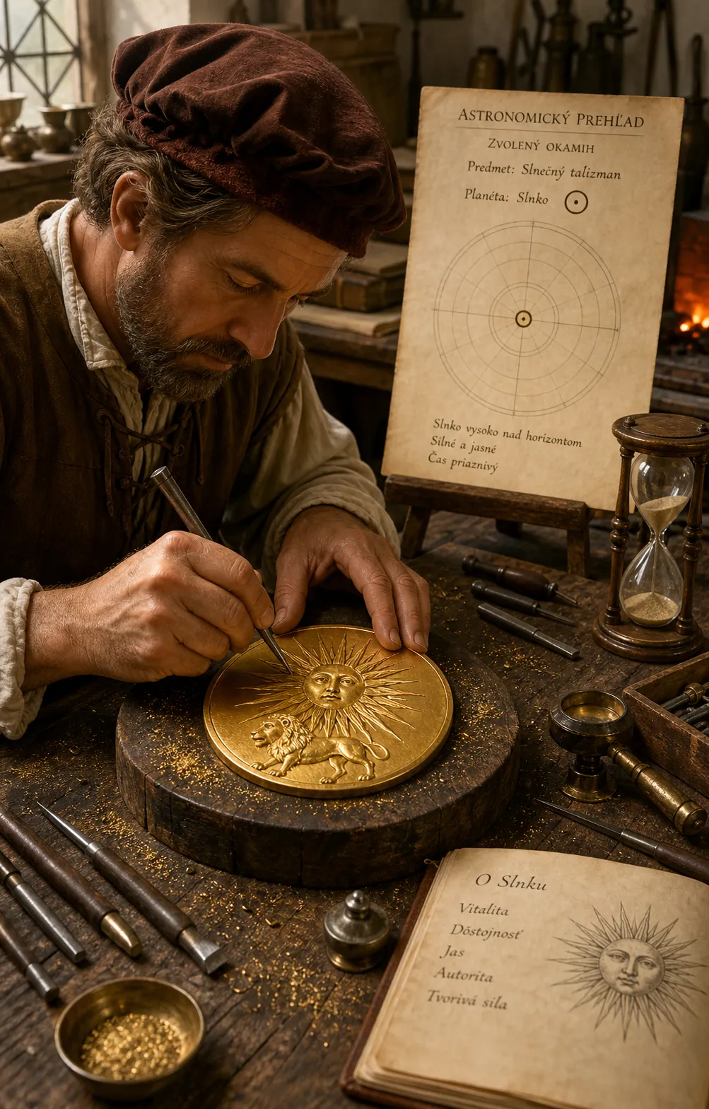 renaissance workshop creating a planetary talisman