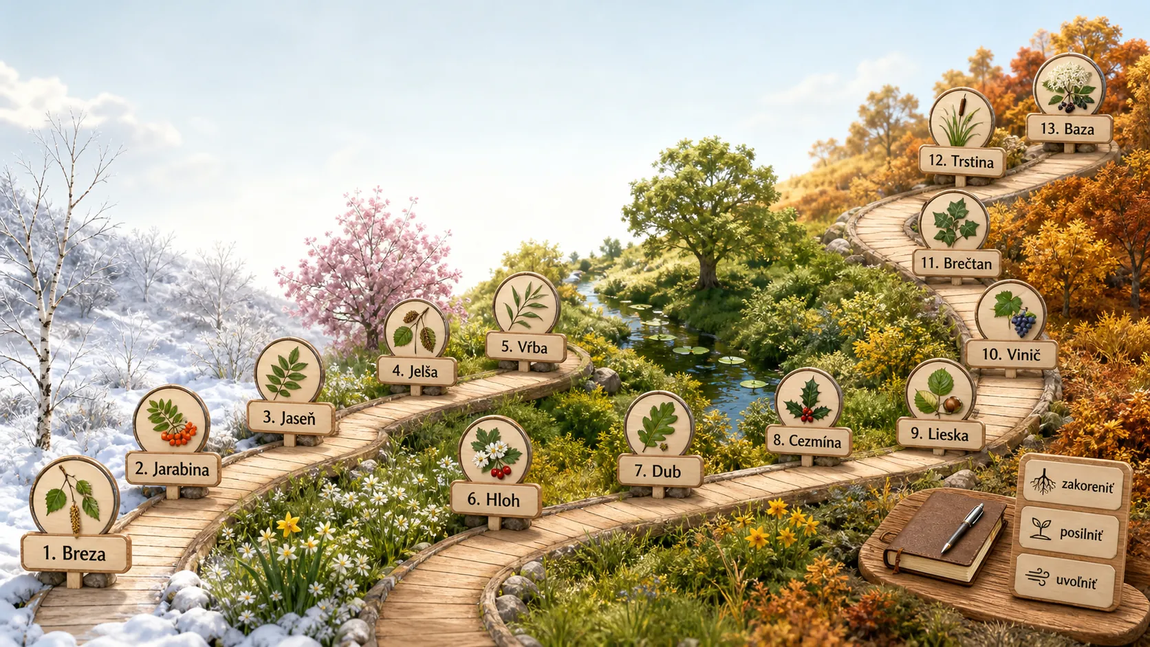 seasonal path through thirteen Celtic tree symbols