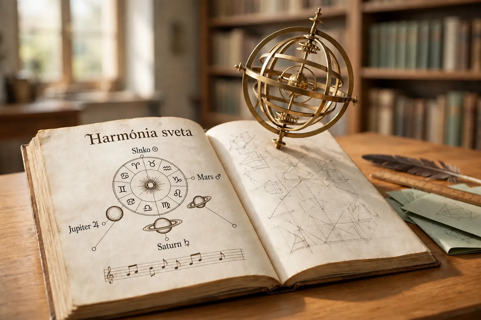 renaissance study of planetary harmony and musical notation